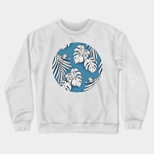 Minimalistic Continuous Line Tropical Frogs Crewneck Sweatshirt